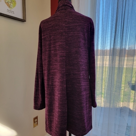 COMPANY Ellen Tracy Purple Heathered Cardigan Size L - Picture 4 of 10